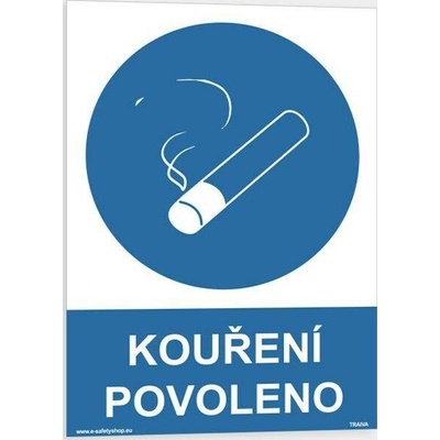 Traiva s.r.o Kouření povoleno 2 Verze: Samolepka 148 x 210 mm (A5) tl. 0.1 mm - Kód: 14318
