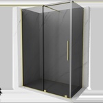 Mexen Velar плъзгаща се душ кабина 160 x 85 см, графит, четкано злато - 871-160-085-41-55 (871-160-085-41-55)
