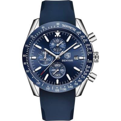 BENYAR Часовник benyar og-14674 - Син / Сребърен kp14674 (og-14674)