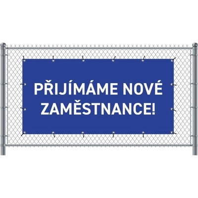 Jansen Display Standardní banner na plotPřijímáme nové zaměstnance čeština modré, 2000 x 1000 mm