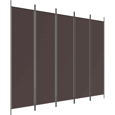 zahrada-XL 5dílný paraván hnědý 250 x 200 cm textil