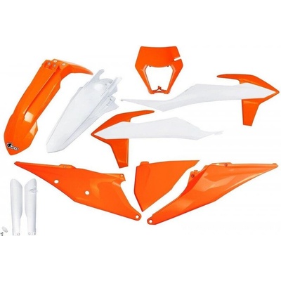 UFO kompletná sada plastov oranžová/biela KTM EXC 125/150/250/300 EXC-F 350