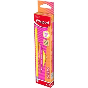 Maped Графитен молив с гума, HB, триъгълен, MAPED "BlackPeps Neon", смесени цветове 853717FC (853717FC)