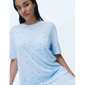 Marks & Spencer Мини нощница с печат от памук и модал Marks & Spencer син Marks & Spencer | Sin | ЖЕНИ | S