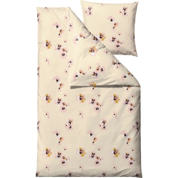 Södahl Спално бельо Flora 140 x 220 см, жълто-розово с калъфка за възглавница 60 x 63 см, цип (35354)
