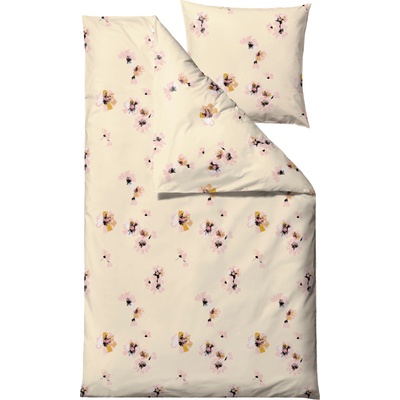 Södahl Спално бельо Flora 140 x 220 см, жълто-розово с калъфка за възглавница 60 x 63 см, цип (35354)