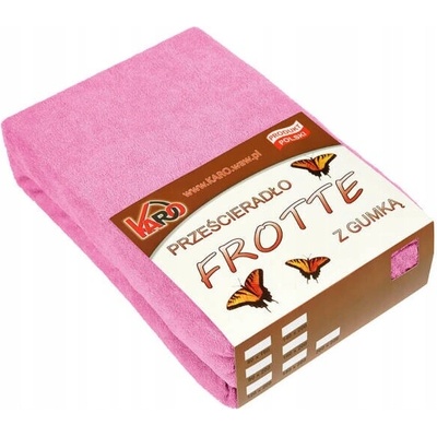 KARO Froté prostěradlo s gumou růžové 120x200