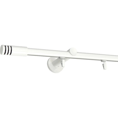 KovovégarnýžeCZ Broadway Malibu 19 mm Dvouřadá jezdec s háčkem bílá lesklá 160 cm