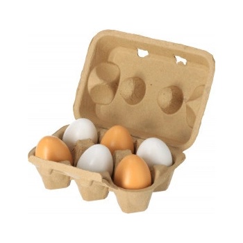 Bigjigs Dřevěná vajíčka v krabičce 6ks