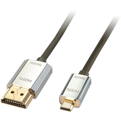 Lindy 41678 HDMI кабел 3 м HDMI тип A (стандартен) HDMI тип D (микро) Черен, Хром, Злато (41678)