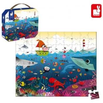 Image 1 of Janod - Пъзел в куфарче - Подводен свят - 100 части (J02617)