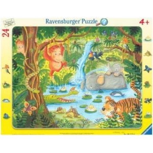 Ravensburger Verlag Ravensburger Kinderpuzzle - 06171 Dschungelbewohner - Rahmenpuzzle für Kinder ab 4 Jahren, mit 24 Teilen