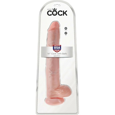 King Cock Obrovské XXL dildo 14 Horn Dildo Natural 35 cm