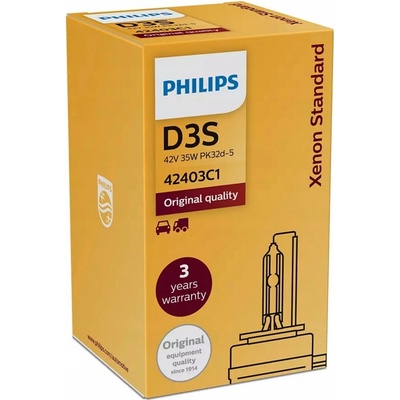 Philips Xenon Standard D3S 42V 35W 1 ks / Autožárovka Xenon / patice PK32d-5 (8727900378283)