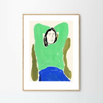 Moikka Plagát Sitting in Green and Blue by Rosie McGuinness 100x140 cm