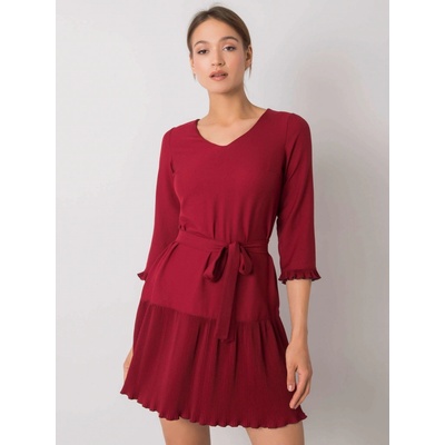 Dámske šaty viazaním LK-SK-507733.80P bordo