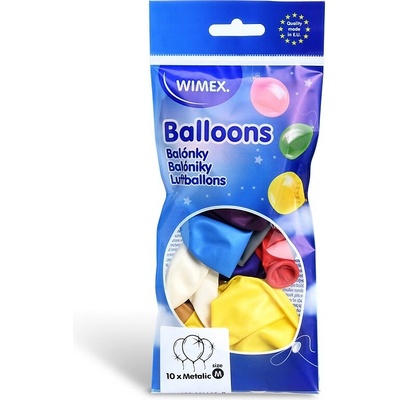 Wimex nafukovací balónek průměr 25 cm, barevný mix metalických barev
