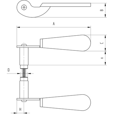 neuvedená Kľučka pravá L142, D19mm, Zn