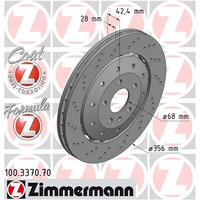 Brzdový kotúč ZIMMERMANN 100.3370.70 (100337070)