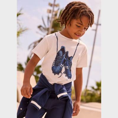 MAYORAL Тениска къс ръкав маратонки в цвят сметана за мини момче Mayoral