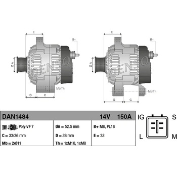 Alternátor DENSO DAN1484