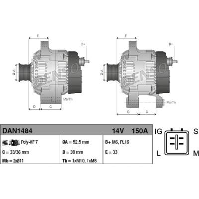 Alternátor DENSO DAN1484