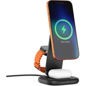 Satechi 3-in-1 Foldable Qi2 25W Wireless Charging Stand - Space Black (ST-Q25F31C-EA)