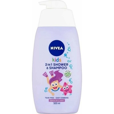Nivea Kids 2in1 Shower & Shampoo jemný sprchový gel a šampon 2 v1 500 ml pro děti
