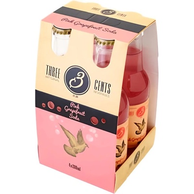 Three Cents Sóda pink grapefruit 4 x 200 ml