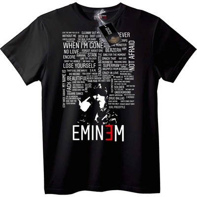 NOONEBRAND Тениска Eminem Заглавия на Песни - 2XL, White