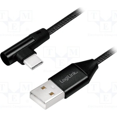 Logilink CU0138 USB 2.0, USB A vidlice, USB C úhlová zástrčka, 1m, černý
