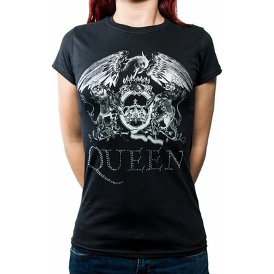 RockOff Originálne dámske tričko Queen s kamienkami čierne