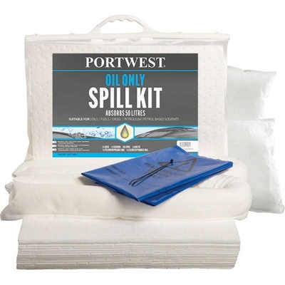 PORTWEST Doprodej- Souprava PW Spill 50 litrů olej SM61 podložka POR-SM61WHR Bílá