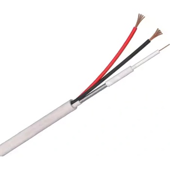 Екском Микрокоаксиален кабел RG59CU + 2x0, 75mm Бял - 100м (RG59CU + 2x0,75mm Бял)