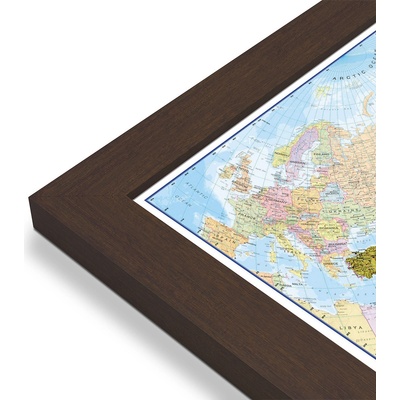 Maps International Asie - nástěnná politická mapa 120 x 100 cm Varianta: mapa v dřevěném rámu, Provedení: Pegi skořice