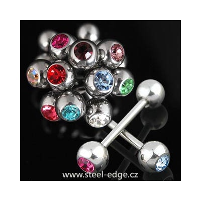 Steel Edge piercing do jazyku SEHBJBS03 duha