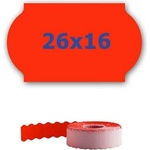 CDRmarket Ценови етикети за клещи, 26mm x 16mm, 700 бр. , сигнално червени (ETRL-26x16-red)