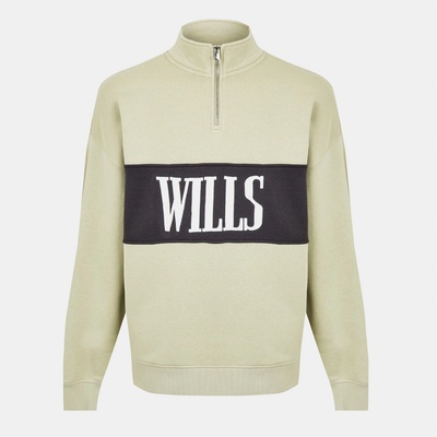 Jack Wills Men's JW Logo Quarter-Zip Fleece - Pistachio