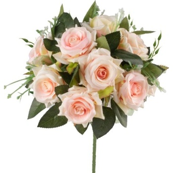 Umelá kytica ruže ružová 37 cm