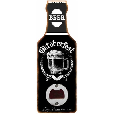 Ceduľa Otvárač na fľaše Beer - Oktoberfest