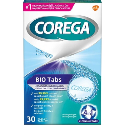 Corega Bio Tabs čistící tablety na zubní náhrady 30 ks – Sleviste.cz
