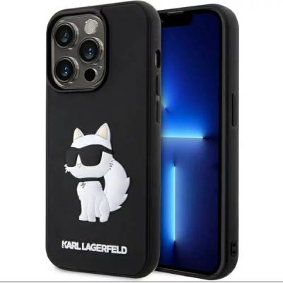 KARL LAGERFELD iPhone 14 Pro 6.1" black hardcase Rubber Choupette 3D (KLHCP14L3DRKHNK)