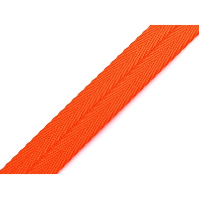 Oboustranný popruh na vodítko / obojek / postroj šíře 20 mm oranžová 1 m