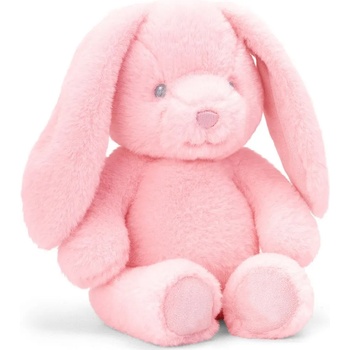 Keel Toys Eкологична плюшена играчка Keel Toys Keeleco - Бебе зайче, розово, 16 cm (SE9107)