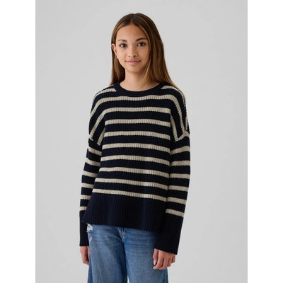 GAP dětský oversize pruhovaný svetr tmavě modrá