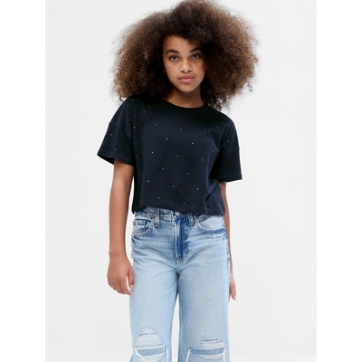 Gap 787187 00 dětské tričko crop tmavě modrá