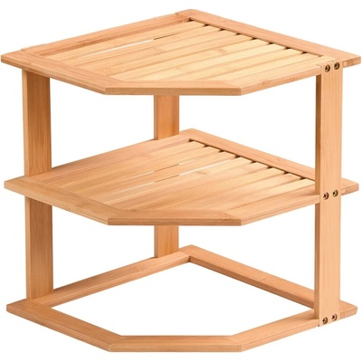 Kesper Bambusová přídavná police, 2-patrová, rohová CORNER, 25x25x27 KE58804