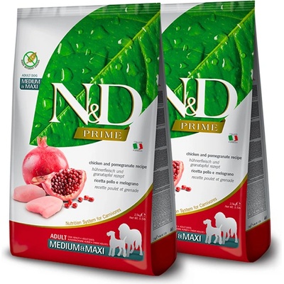 FARMINA N&D Prime кучешка храна GF MEDIUM & MAXI Пиле & Нар 2 x 12 кг