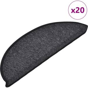 vidaXL Изтривалки за стълби, 20 бр. , 56x17x3 см, антрацит, полукръгли (3365781)
