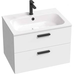 RAVAK Chrome II - Шкафче за умивалник 70x50x49 см, 2 чекмеджета, лъскаво бяло X000001745 (X000001745)